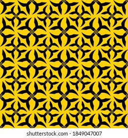 Resumen de patrones negros sobre un fondo amarillo, patrón sin costuras, textura para el diseño, ilustración vectorial