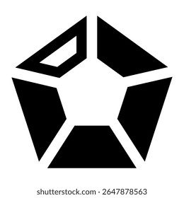 Abstrato Preto Pentágono Geométrico Forma Moderno Elemento de Design