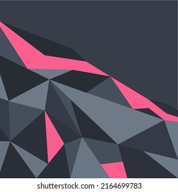 Abstrakter schwarz-rosa Hintergrund mit zufälligem geometrischem Muster. Elegante dunkelgraue Farbe.
