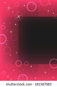 abstract black and pink background with stars