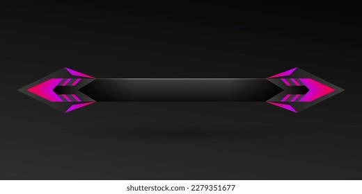 Abstract black and pink border lower third gui screen title banner bar template