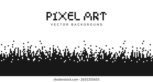 abstract black pixel art style box shape design background decoration