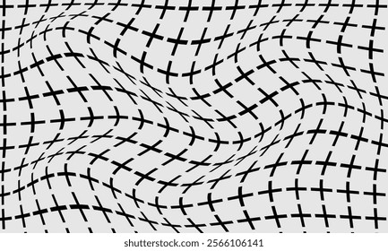 abstract black plus wave pattern on grey suitable for background.