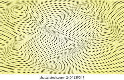 abstract black polka dot pattern with white yellow background.