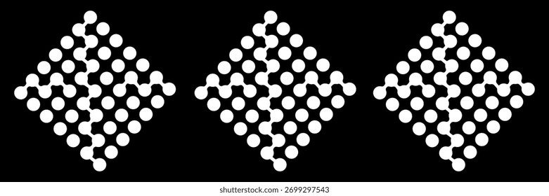 Abstractas patrón de lunares negros sobre un fondo claro. Diseño minimalista y versátil