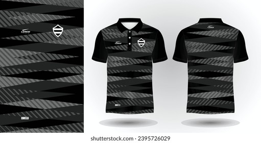 abstract black polo sport shirt sublimation jersey template