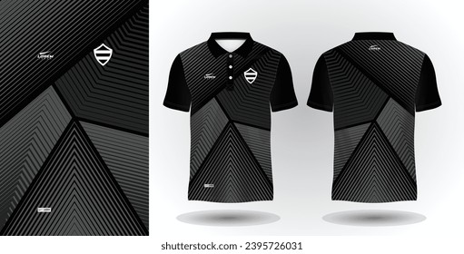 abstract black polo sport shirt sublimation jersey template