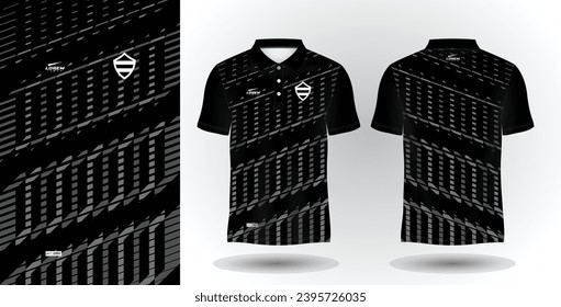 abstract black polo sport shirt sublimation jersey template