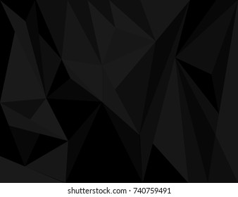 Abstract black polygon horizontal background. Vector illustration for your modern design.