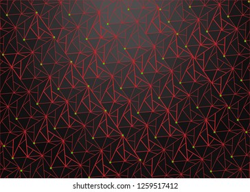 Abstract black polygon red light futuirstic technology design background vector illustration.