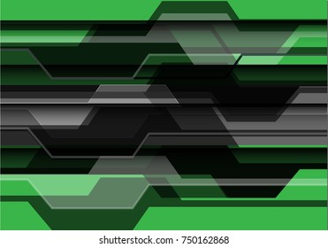 Abstract black polygon technology on green design modern futuristic background vector illustration.