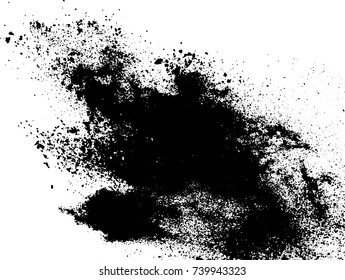 Abstract black powder splash background, grunge vector design template - paint brush