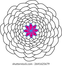 Abstract black psychedelic symmetry geometric triangle pattern background mandala