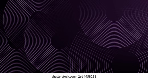 Abstrakte schwarz violett Hintergrund Kreis geometrische Form Konzept luxuriöse Szene Vektorgrafik mit Kopienraum.