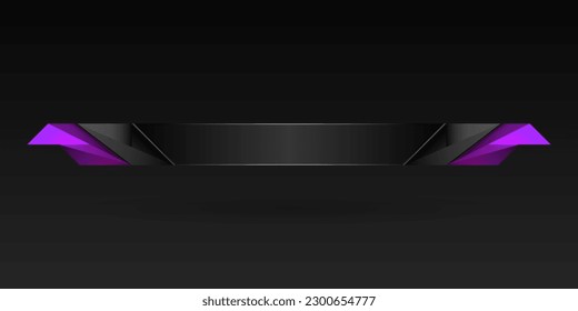 Abstract black and purple border game title lower third gui banner template