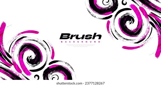 Abstract Black and Purple Brush Background with Halftone Effect. Sport Background. Brush Stroke Illustration for Banner or Poster. Scratch and Texture Elements For Design