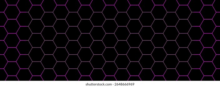 Abstract Black And Purple Hexagon Pattern With Geometric Design