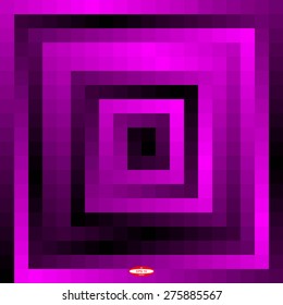 abstract black purple pattern black lilac texture with square with pink line isolated on dark background. vector illustration