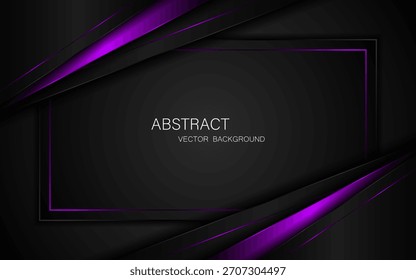 Abstract black and purple polygons on dark steel mesh background. with free space for design. modern technology innovation concept background	