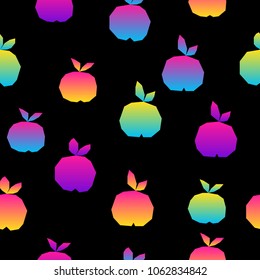 Abstract black and rainbow seamless pattern background. Modern futuristic paint for design card, party invitation, wallpaper, holiday wrapping paper, fabric, bag print, t shirt,  workshop advertising.