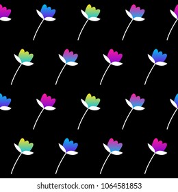 Abstract black and rainbow seamless pattern background.Modern swatch paint for birthday card, party invitation, sale wallpaper, holiday wrapping paper, fabric, bag print, t shirt, workshop advertising