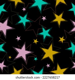 Abstract black and rainbow seamless pattern background.  Modern paint pattern for birthday card, party invitation, wallpaper sale, holiday wrapping paper.