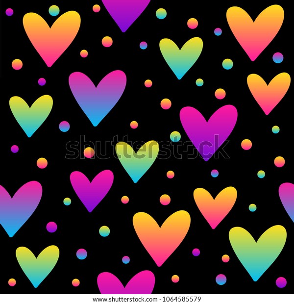 Abstract Black Rainbow Seamless Pattern Backgroundmodern Stock Vector ...