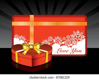 abstract black rays background with floral art work card, 3d gift
