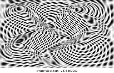 abstract black rectangle dot grid wave pattern perfect for background.