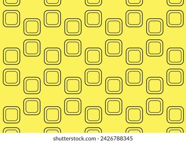 Abstract black rectangle pattern design on yellow color background.