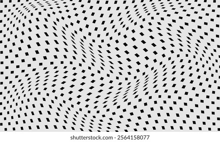 abstract black rectangle wave pattern design on grey.