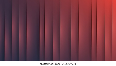 Abstract Black and Red 3D Dark Striped Lit Surface Pattern, Vertical Lines, Stripes with Shadows - Wide Scale Vector Background Template