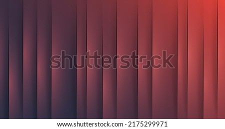 Abstract Black and Red 3D Dark Striped Lit Surface Pattern, Vertical Lines, Stripes with Shadows - Wide Scale Vector Background Template