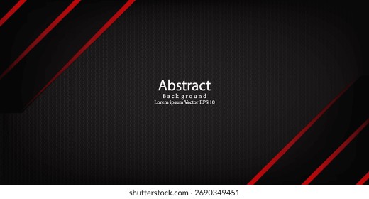 Abstract Black and Red Arrow Background – Modern Futuristic Tech Design. Futuristic Technology Concept