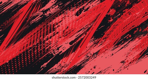 Abstract black and red background with tire tracks.. vector illustration eps 10