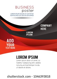 Abstract black and red background with wave - brochure design or flyer