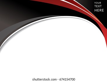 Abstract black and red background with wave - brochure design or flyer