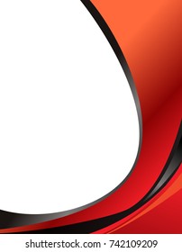 Abstract black and red background with wave - brochure design or flyer