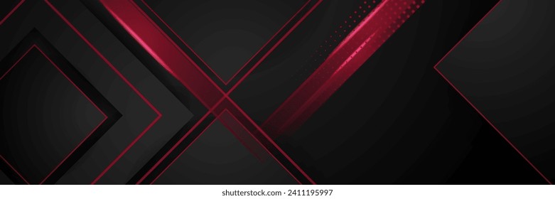 Abstract black and red banner background