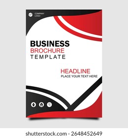 Abstract black and red business flyer, cover, brochure design template