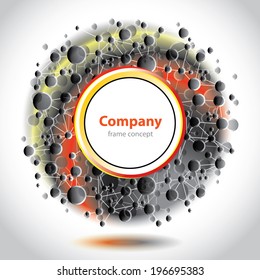 Abstract black and red circle element - Science and Research - laboratory facilities - cells and molecules - stock vector