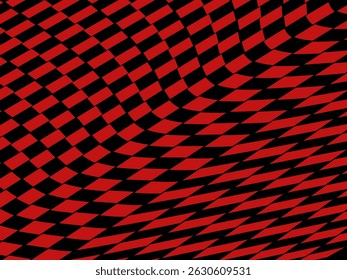 Abstract black and red flat design checkered pattern. Black Geometric Background. Vector Illustration.