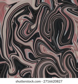 Abstrato preto e vermelho fluido de mármore ondas com linhas de fluxo dinâmico. Fundo de textura líquida dramática para visuais modernos e cinematográficos.