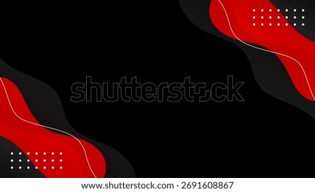 Abstract black and red fluid wave background. Modern dynamic wallpaper. Template banner background for sales, business, ads, events, web, pages, and more