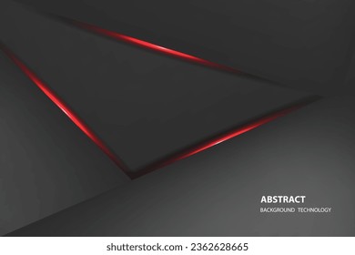 Abstract  black and red  frame  modern tech template background