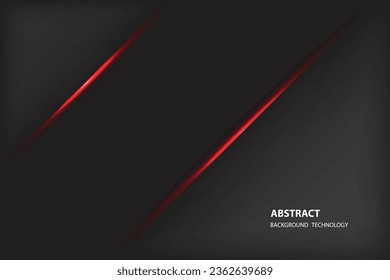 Abstract  black and red  frame  modern tech template background