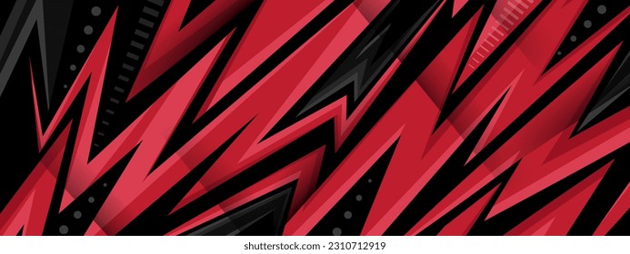 Abstract black red gaming background in futuristic style. Wide banner design