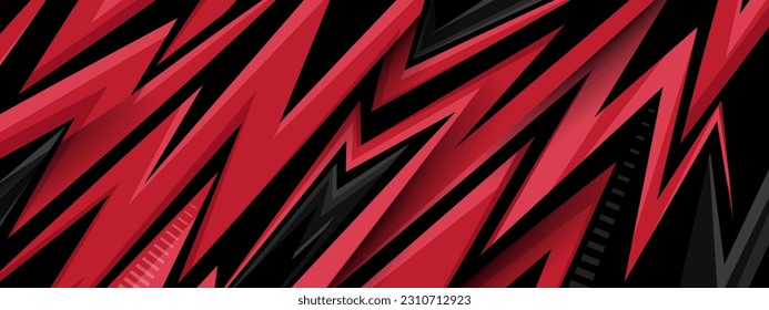 Resumen del fondo negro de juego rojo en estilo futurista. Diseño de pancarta amplia