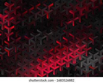 Abstract black red geometric pattern. Vector illustration.