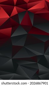 Abstract black and red gradient triangles of different sizes - Vector illustration